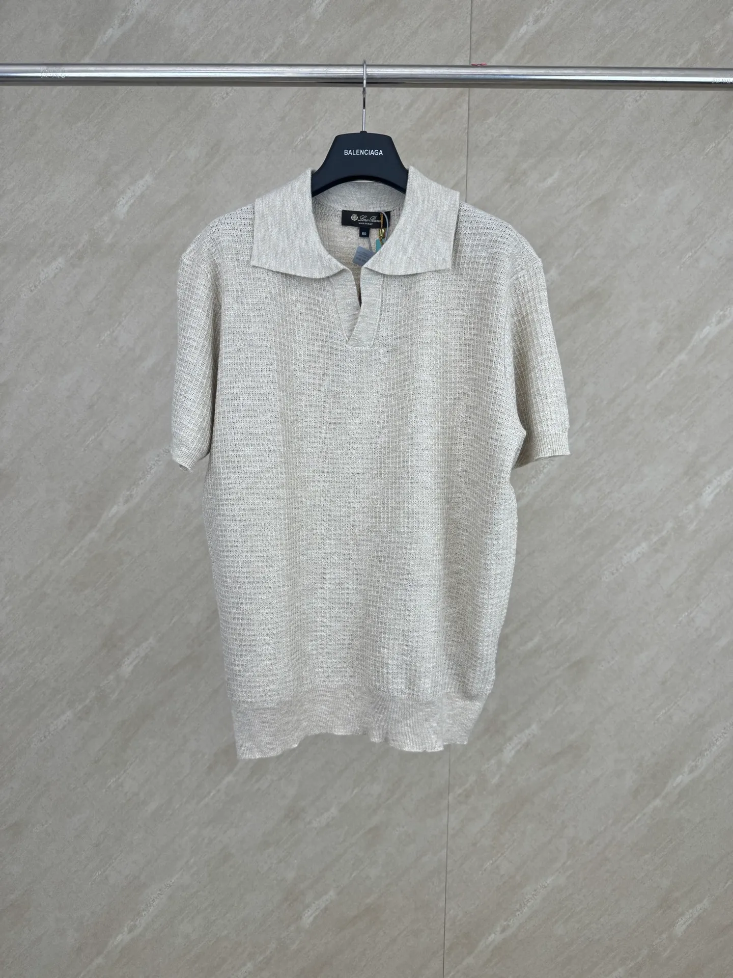 Loro Piana 26FW Savan mulberry silk sweater short-sleeved Polo shirt size 48 50 52 69